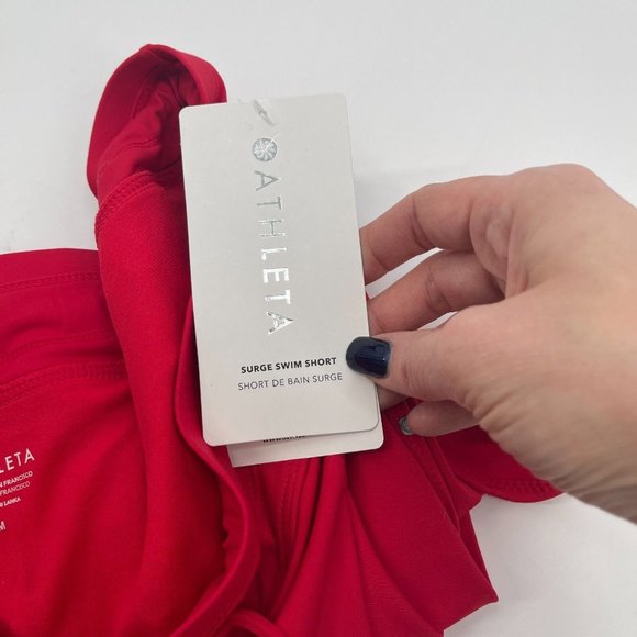 Athleta Womens Swim Bottoms Medium Red Surge Swim Short Stretchy Casual UPF New - Picture 11 of 14